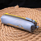 Шкіряна ключниця Серце GRANDE PELLE 16716 Жовто-блакитна, фото 5