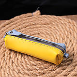 Шкіряна ключниця Серце GRANDE PELLE 16716 Жовто-блакитна, фото 6