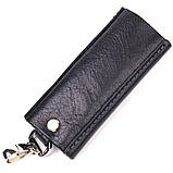 Ключниця в глянсовій шкірі Серце GRANDE PELLE 16718 Чорна, фото 2