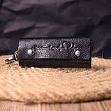 Ключниця в глянсовій шкірі Серце GRANDE PELLE 16718 Чорна, фото 6