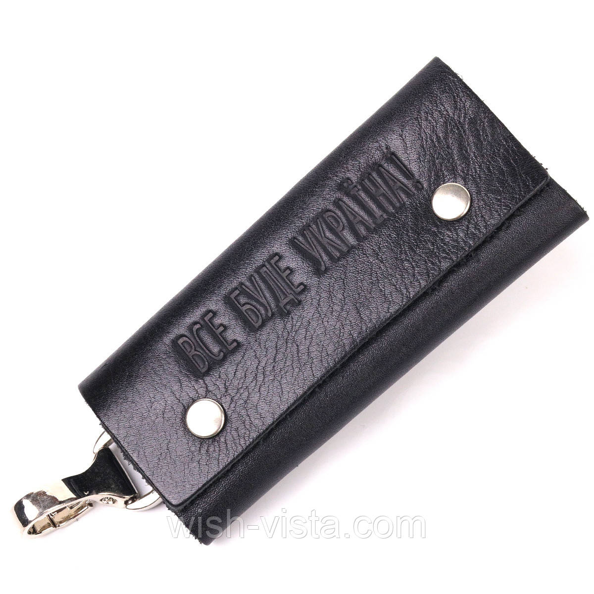 Зручна ключниця в глянсовій шкірі GRANDE PELLE 16719 Чорна, фото 1