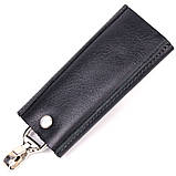 Зручна ключниця в глянсовій шкірі GRANDE PELLE 16719 Чорна, фото 2