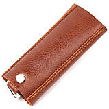 Ключниця в глянсовій шкірі Слава ЗСУ GRANDE PELLE 16720 Світло-коричнева, фото 2