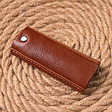 Ключниця в глянсовій шкірі Слава ЗСУ GRANDE PELLE 16720 Світло-коричнева, фото 7