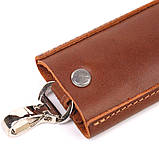 Ключниця в глянсовій шкірі Серце GRANDE PELLE 16721 Світло-коричнева, фото 5