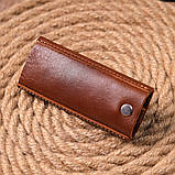 Ключниця в глянсовій шкірі Серце GRANDE PELLE 16721 Світло-коричнева, фото 7