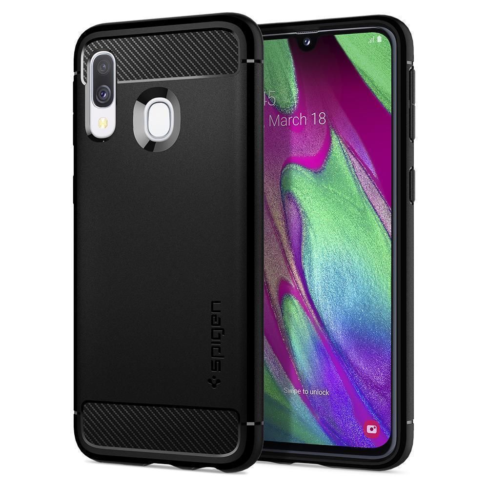 Чохол Spigen Rugged Armor для Samsung Galaxy A40 Matte Black (618CS26244), фото 1