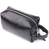 Косметичка з гладкої шкіри на змійці Україна GRANDE PELLE 16761 Чорна, фото 2