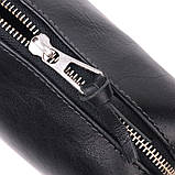 Косметичка з гладкої шкіри на змійці Україна GRANDE PELLE 16761 Чорна, фото 3
