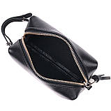 Косметичка з гладкої шкіри на змійці Україна GRANDE PELLE 16761 Чорна, фото 4