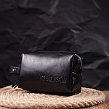 Косметичка з гладкої шкіри на змійці Україна GRANDE PELLE 16761 Чорна, фото 6