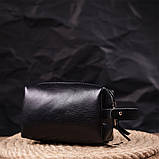 Косметичка з гладкої шкіри на змійці Україна GRANDE PELLE 16761 Чорна, фото 7