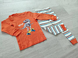 Піжама демісезонна на хлопчика 2-7 років, арт. 731 з малюнком помаранчевий динозавр