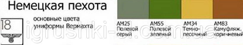 Тематичний набір акрилових фарб Хома "Німецька пихота"