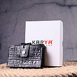 Кардхолдер із натуральної шкіри з тисненням під крокодила KARYA 21331 Чорний, фото 8