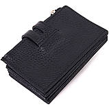 Кардхолдер із натуральної зернистої шкіри KARYA 21332 Чорний, фото 2