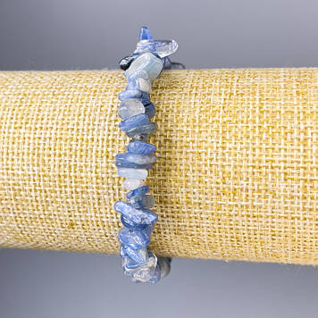 Браслет Кіаніт крихта d-12х2мм+-d-9х3мм+- L-18см+-стрейч