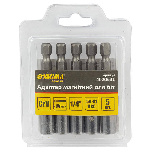 Адаптер магнитный для бит ¼" 5шт CrV (блистер) SIGMA (4020631) (ID ...
