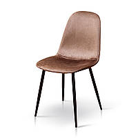 Компактний сучасний кухонний обідній м'який стілець коричневий велюровий для кухні їдальні модерн Нота