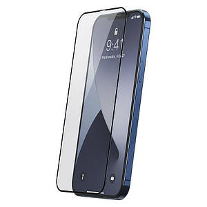 Захисне скло Baseus 0.25 mm Full screen FG TG (2шт.+уст.рамка) для iPhone 12 Pro Max Black (SGAPIPH67N-KC01)