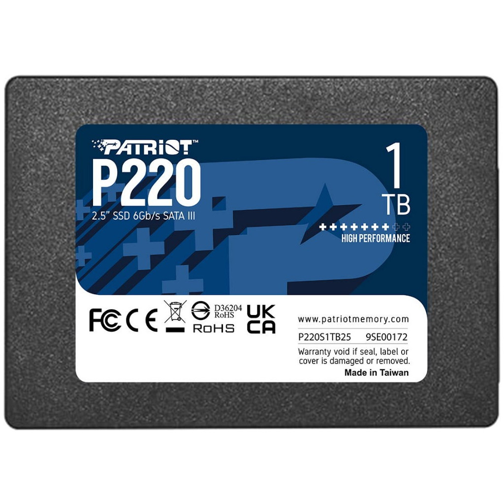 Накопичувач SSD Patriot P220 1 TB SATA III TLC (P220S1TB25)