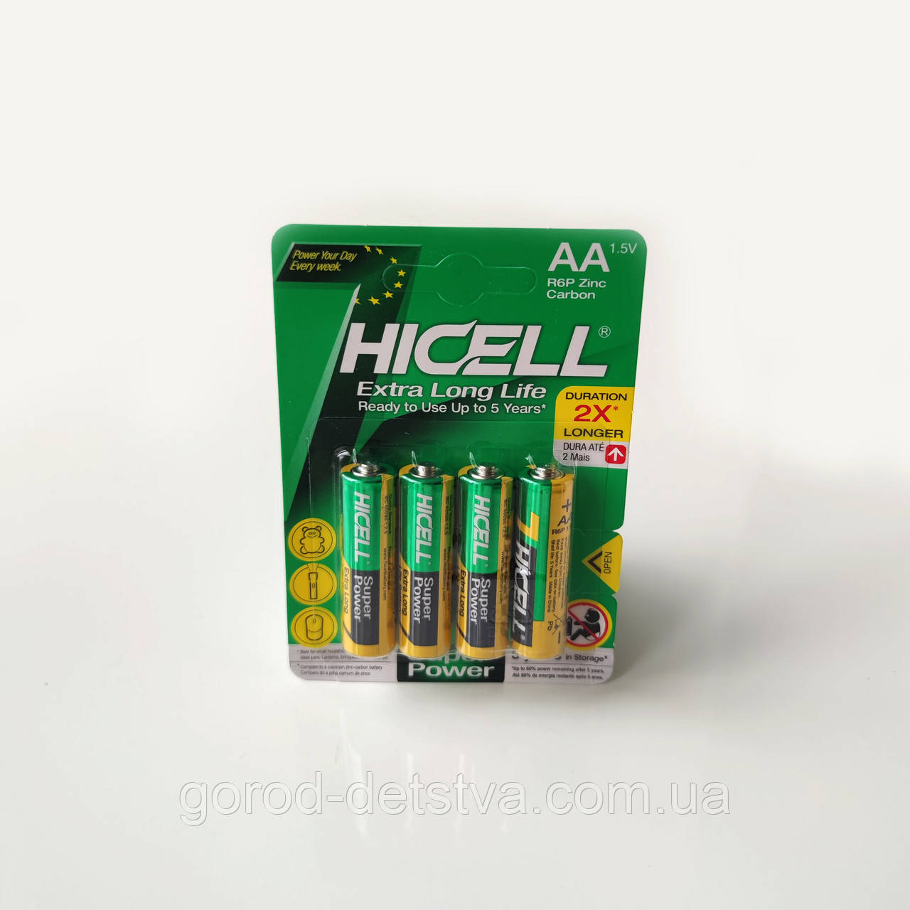 Батарейки АА 1,5V "Hicell" Carbon Extra Long Life пальчиковые 4 шт