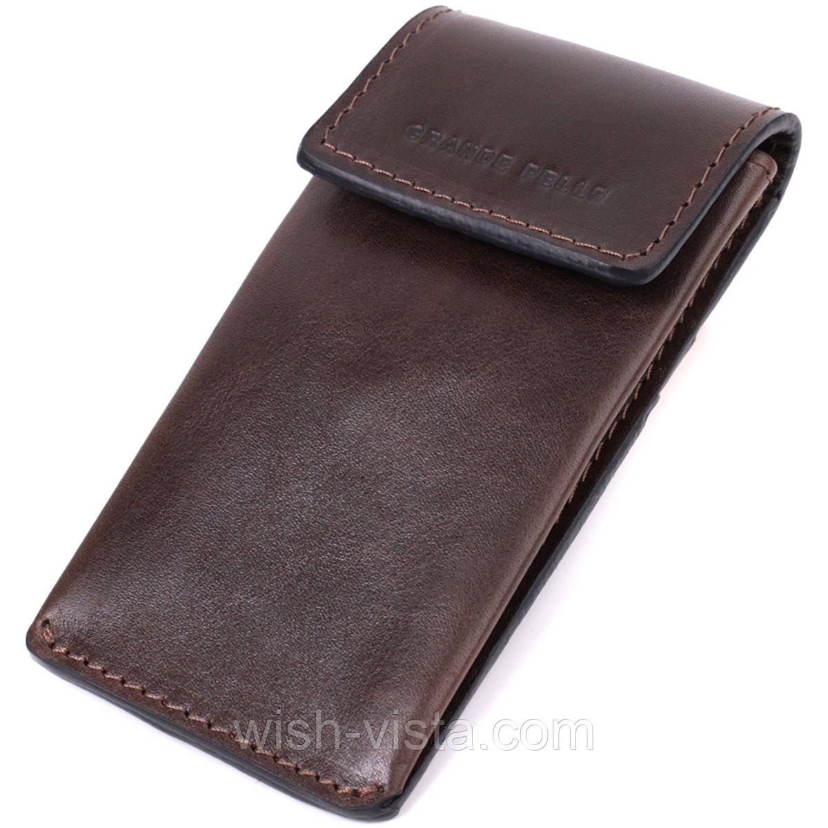 Оригінальна ключниця у формі футляра з натуральної шкіри Grande Pelle 22570 Коричневий, фото 1