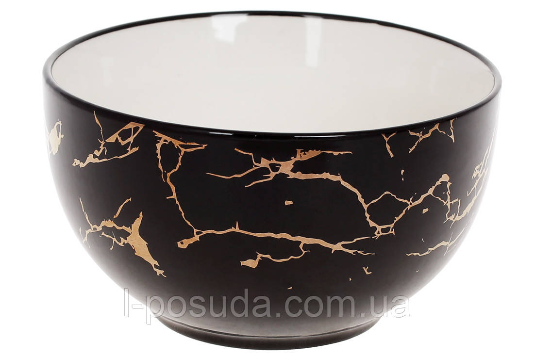 Піала порцелянова Marble чорний мармур 700 мл, фото 1