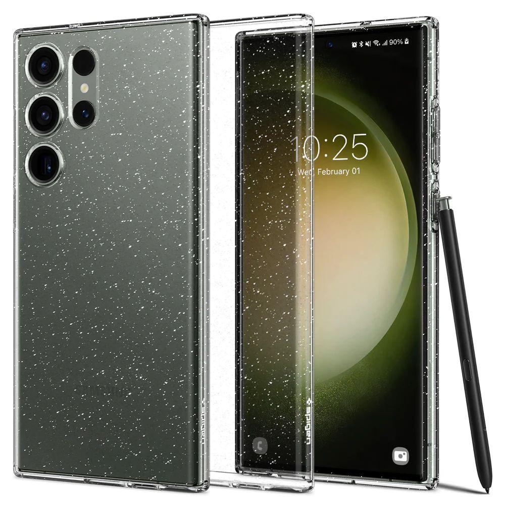 Чохол Spigen Liquid Crystal Glitter до Samsung Galaxy S23 Ultra Crystal Quartz (ACS05612), фото 1