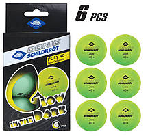 М'ячі Donic Glow in the dark (6шт.) 40+ green