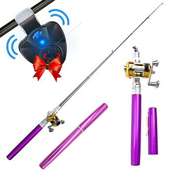 Кишенькова вудка EL-1220 + Подарунок Сигналізатор клювання / Рибальський набір / Вудка складна / Вудка ручка