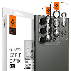 Захисне скло на камеру Spigen GLAStR EZ Fit Optik Pro Lens Protector 2-Pack до Samsung Galaxy S23 Ultra Black (AGL05950)
