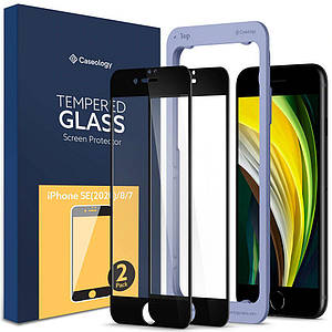 Захисне скло Caseology Full Cover Glass 2-pack до iPhone 7 / 8 / SE(2020/2022) Black (AGL01346)