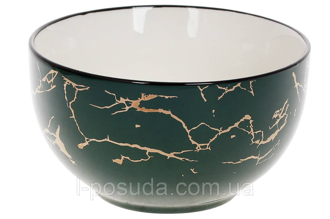 Піала порцелянова Marble зелений мармур 700 мл, фото 1