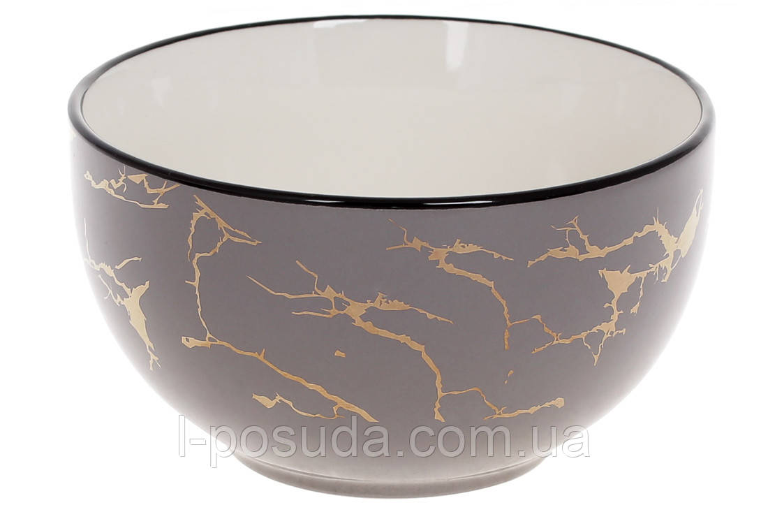 Піала порцелянова Marble сірий мармур 700 мл, фото 1