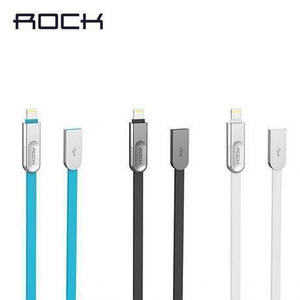 Кабель Rock Cobblestone 2in1 Lightning/microUSB 1m White