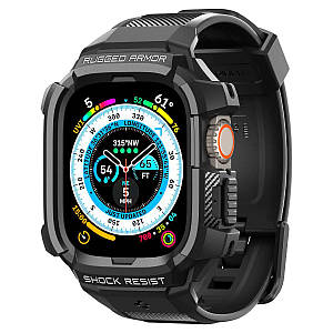 Чохол з ремінцем Spigen Rugged Armor Pro до Apple Watch Ultra 1/2 49mm Black (ACS05460)