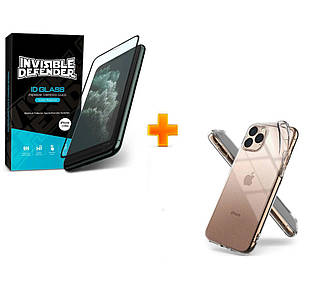 Комплект 2в1: чохол Ringke Air Clear + захисне скло Ringke Invisible Defender для iPhone Pro 11