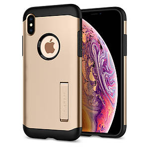 Чохол Spigen Slim Armor для iPhone XS/X Champagne Gold (063CS24516)