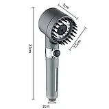 Душова насадка масажна лійка для душу Turbocharged shower head 4в1 силіконові масажні шипи, фото 2