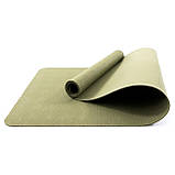 Килимок для йоги та фітнесу (каремат) + фітбол м'яч для фітнесу, вагітних 75 см OSPORT Set 92 (n-0122) Хакі-чорний, фото 3