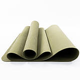 Килимок для йоги та фітнесу (каремат) + фітбол м'яч для фітнесу, вагітних 75 см OSPORT Set 92 (n-0122) Хакі-чорний, фото 4