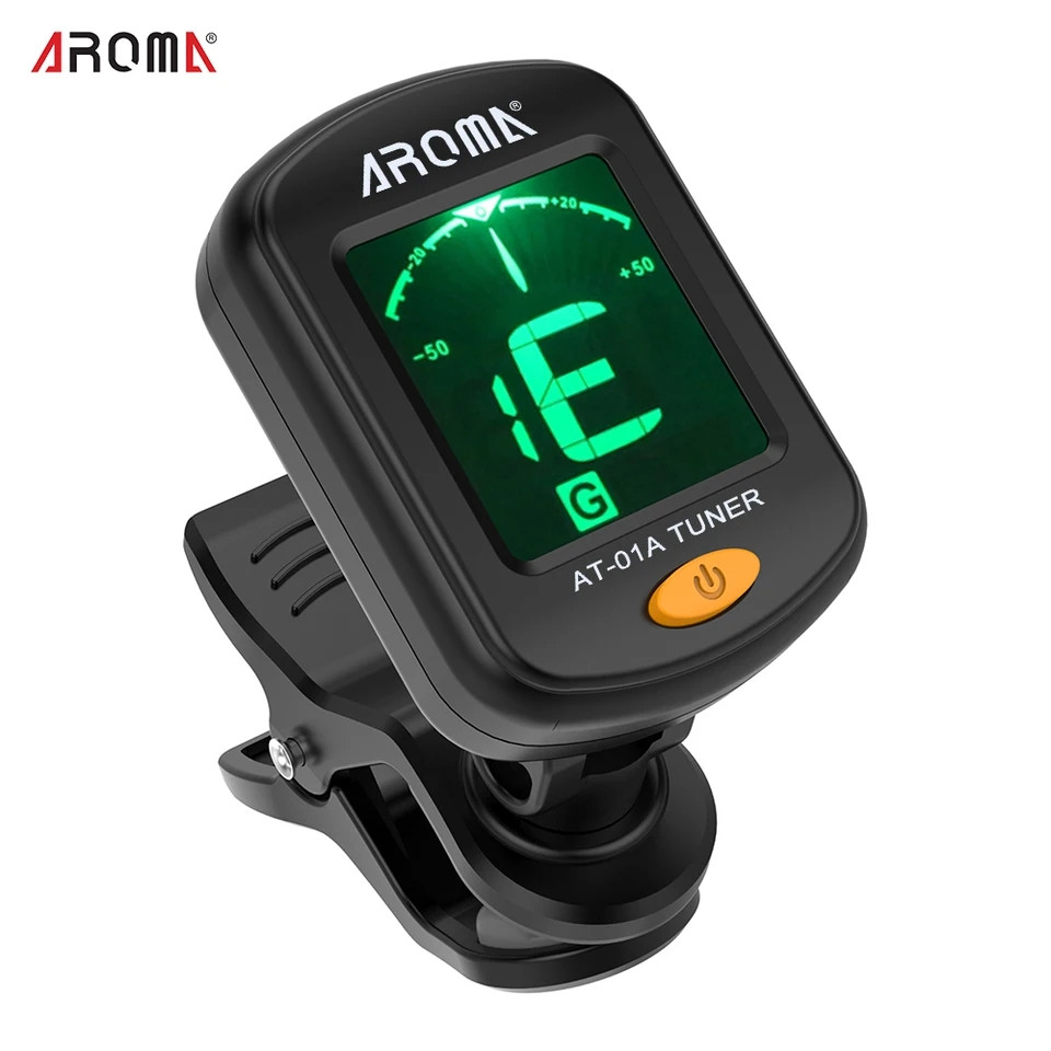 Тюнер Aroma AT-01A хроматичний для гітари, бас-гітари, укулеле, скрипки.