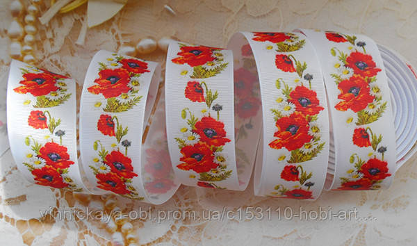 Стрічка репсова 40мм з візерунком №16