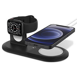 Підставка Spigen MagFit Pad Apple MagSafe Apple Watch Charger Stand Black (AMP02796)