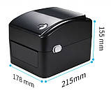 Принтер етикеток Xprinter XP-420B USB з функцією відклеювання чорний, фото 5