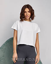 S,M,L. Жіночий топ вільного крою (oversize) - базовий білий, фото 3