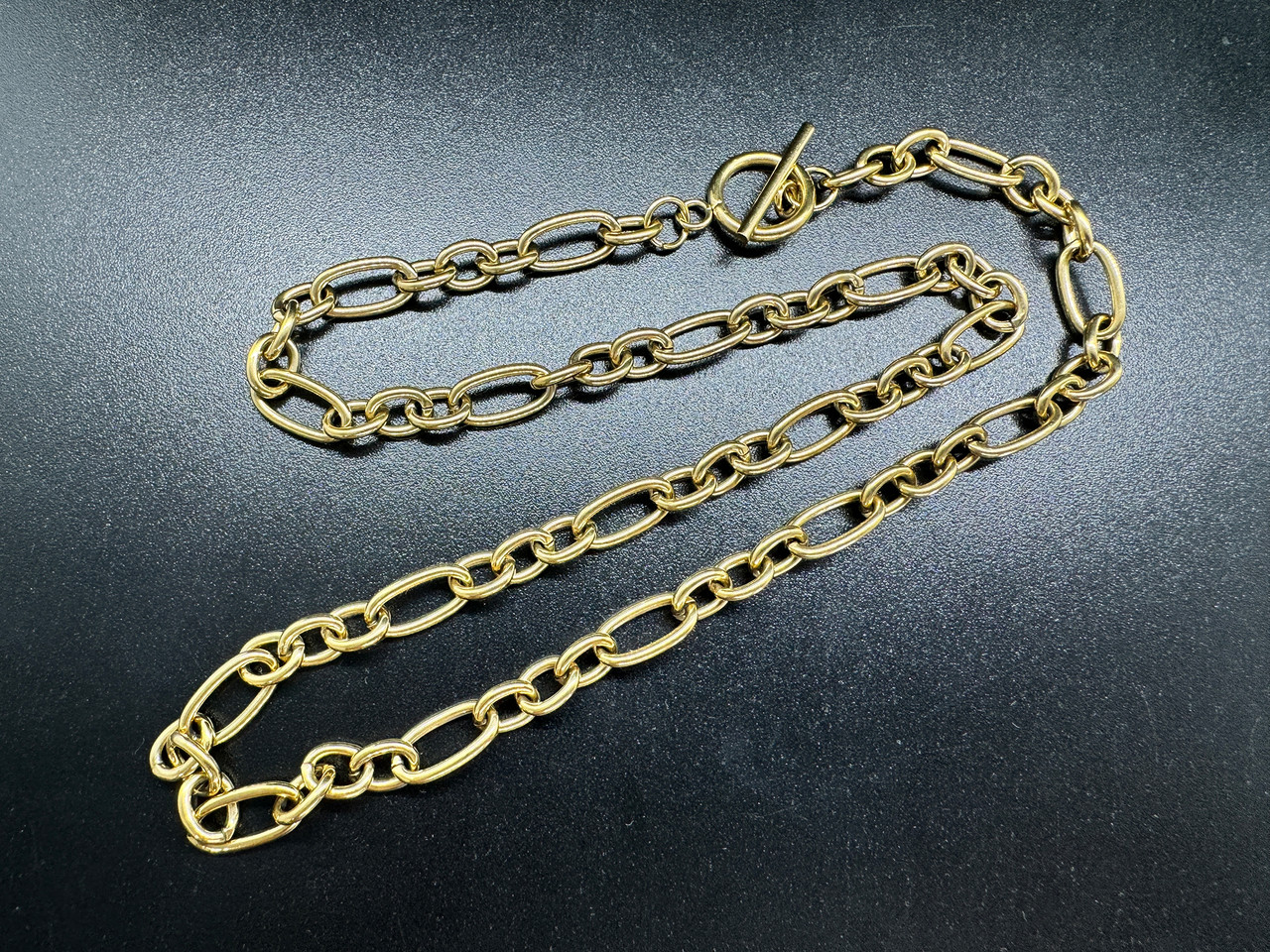 Намисто Сепочка фігаро із замком 52 см, сталь золото, фото 1