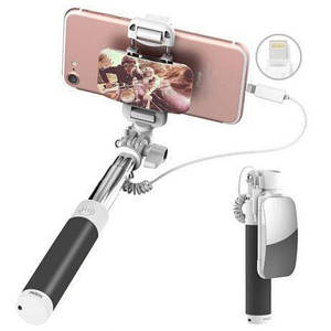 Селфи Монопод Rock Mirror Wired mini з конектором Lightning Black