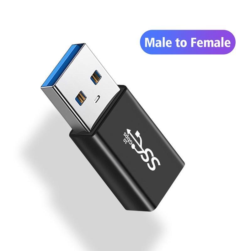 Адаптер перехідник USB A 3.0 Male - USB A Female Black